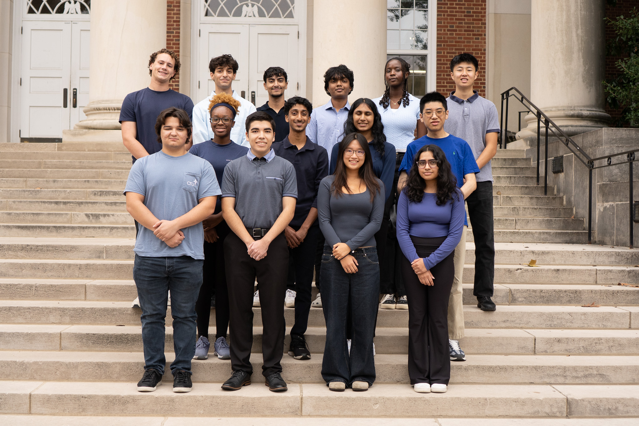 Team BATTLE group photo on campus steps
